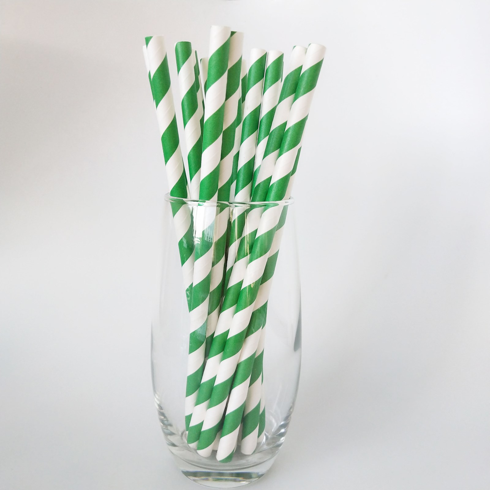 Green and Bule Stripped Giant Paper Straws