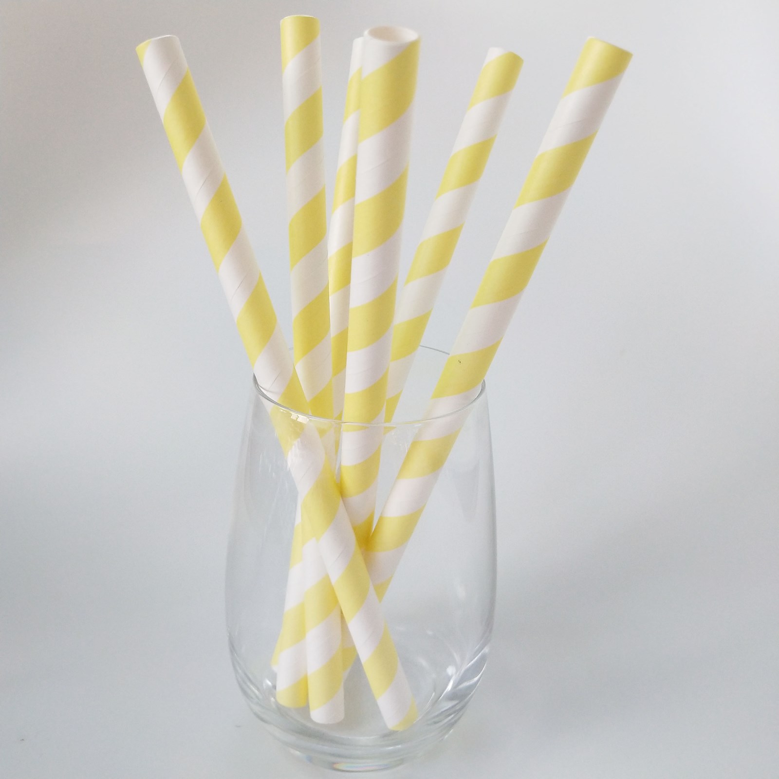 Yellow Stripped Colossal Bubble Tea Paper Straws