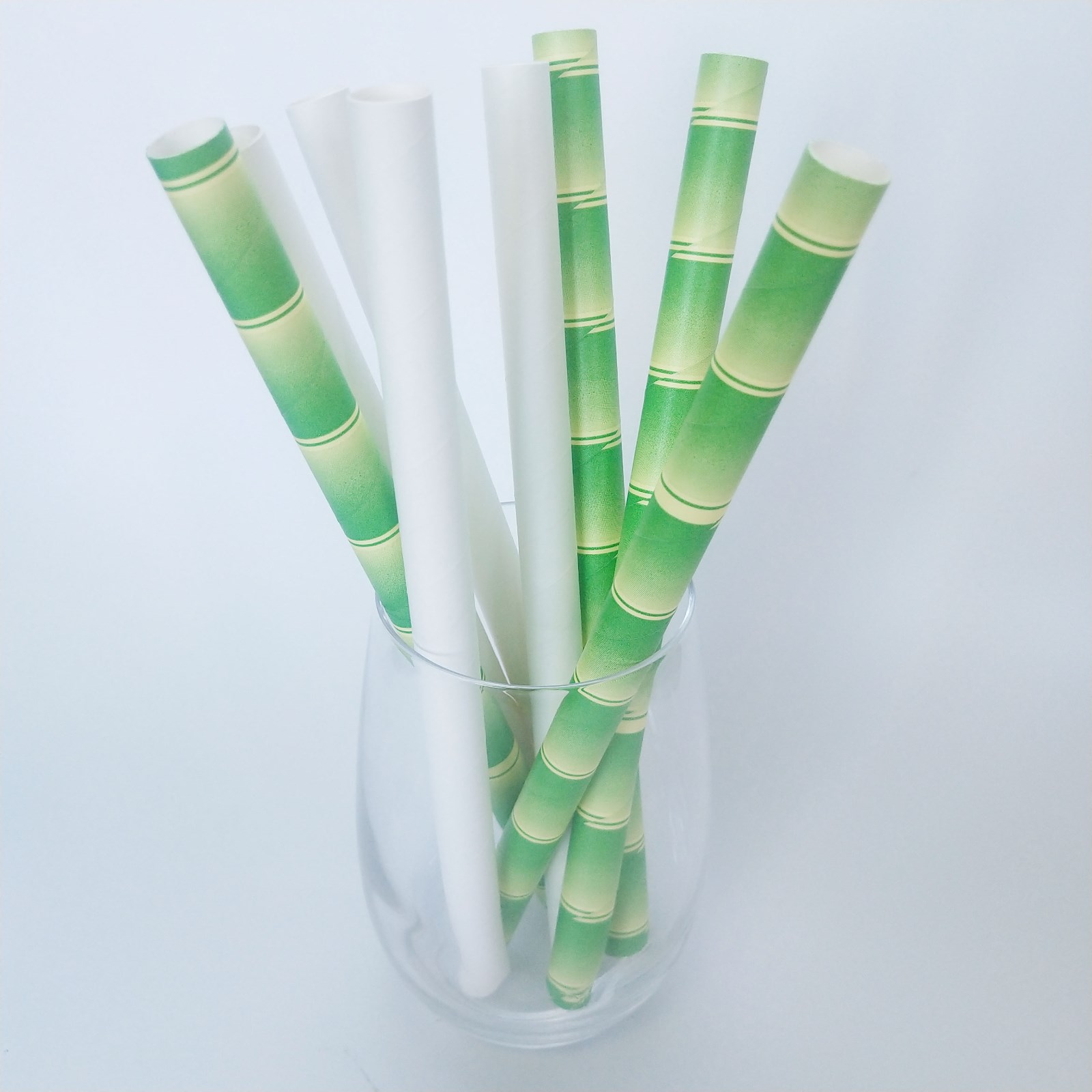 White and Green Natural Color Boba/Bubble Tea Paper Straws