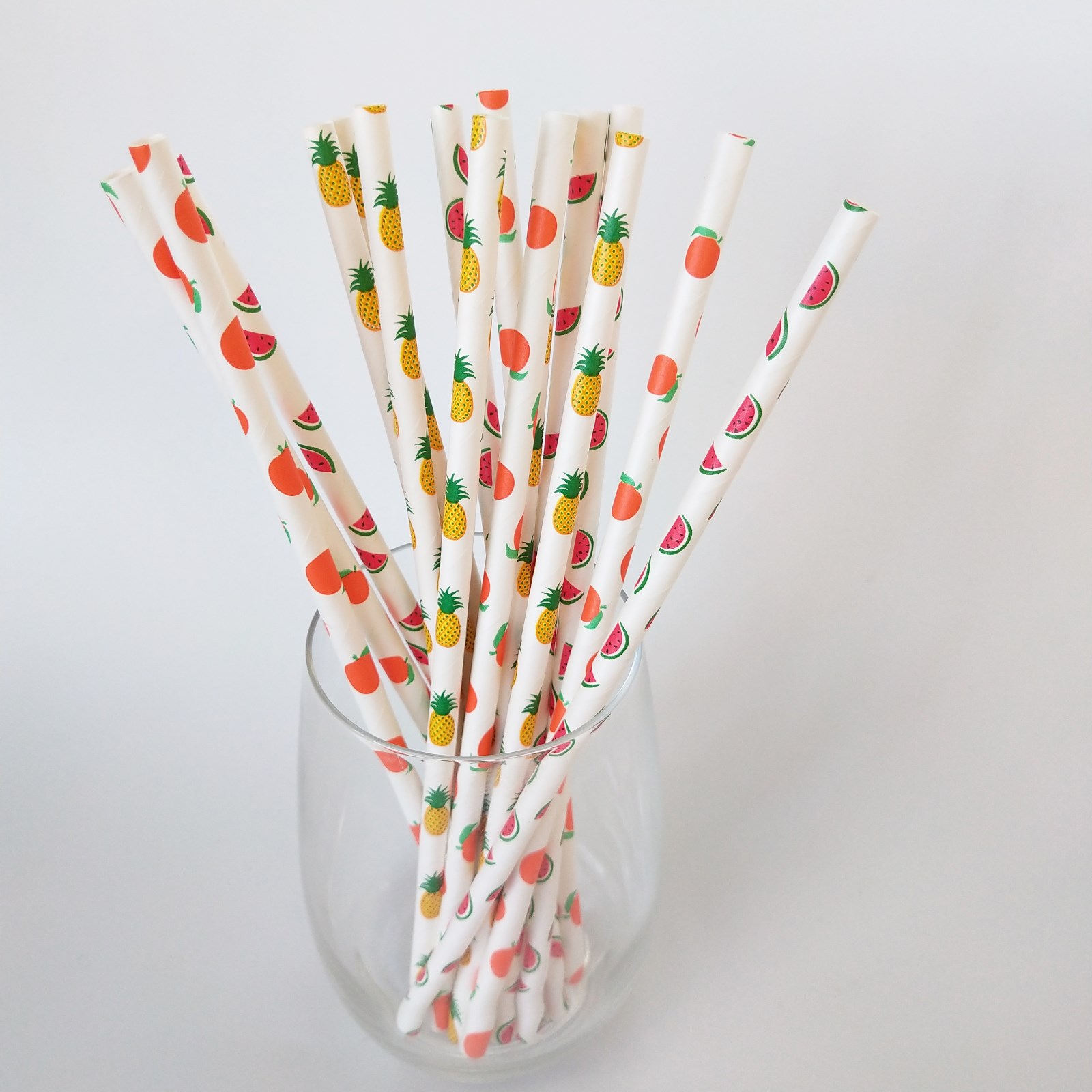 Mixed Fruits Pattern Jumbo Paper Straws