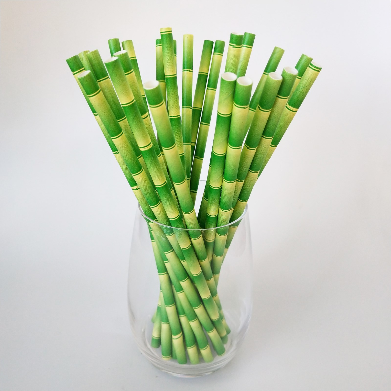 Bamboo Print Paper Drinking Straws