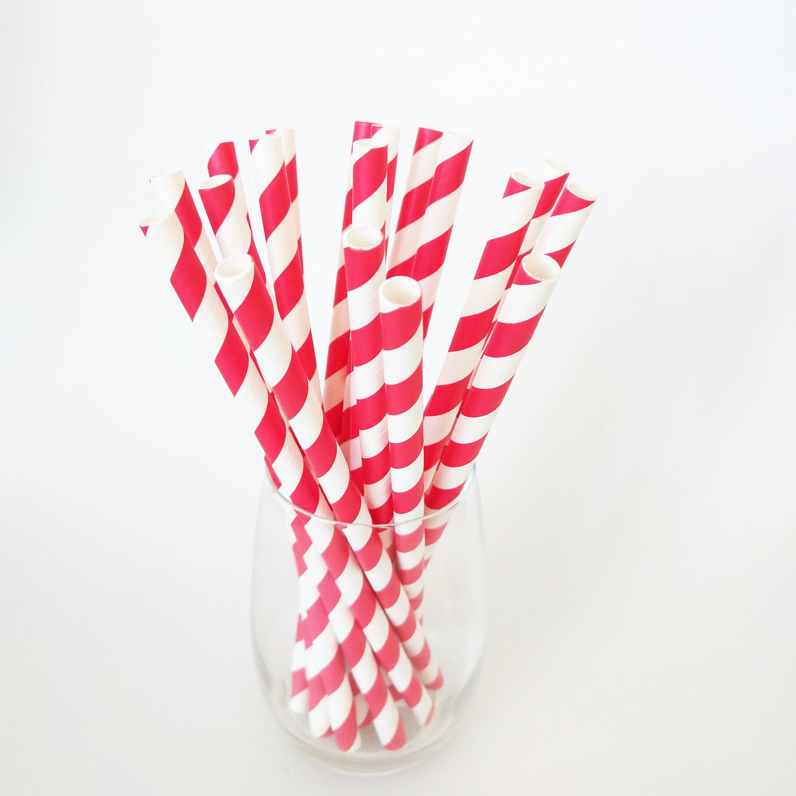 4 Layer 8mm Red Striped Supper Strong  Paper Drinking Straws