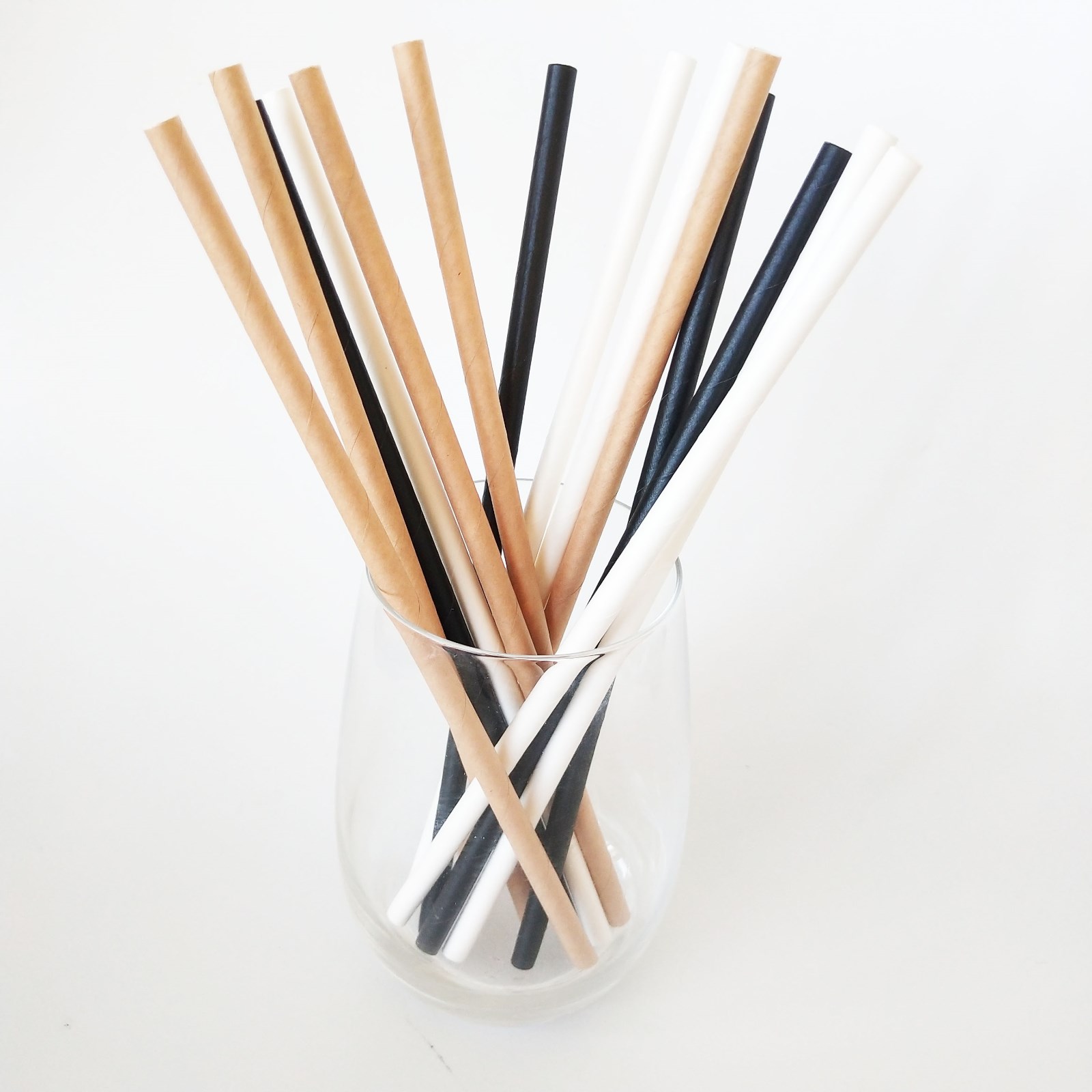 Classic Plain White/Kraft/Black Jumbo  Paper Straws