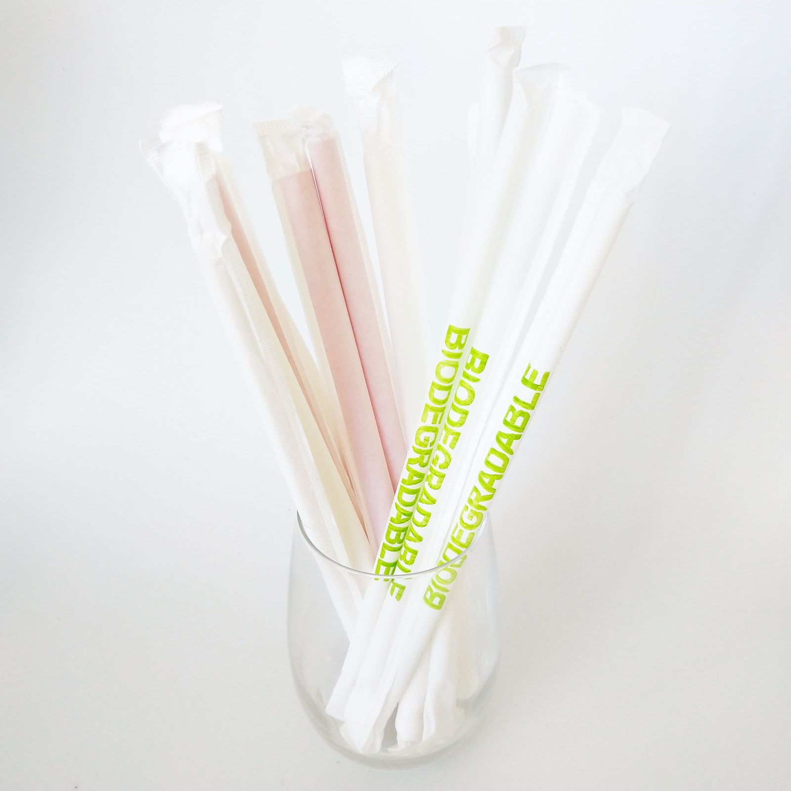 Individually Wrapped Biodegradable Paper Drinking Straws with Custom Wrapper